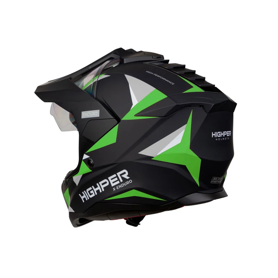 Highper X Enduro Bukósisak Elektromos Rollerhez - Fekete-Zöld
