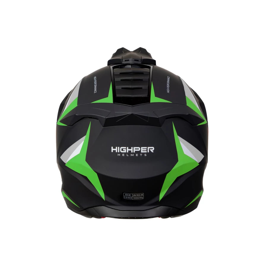 Highper X Enduro Bukósisak Elektromos Rollerhez - Fekete-Zöld