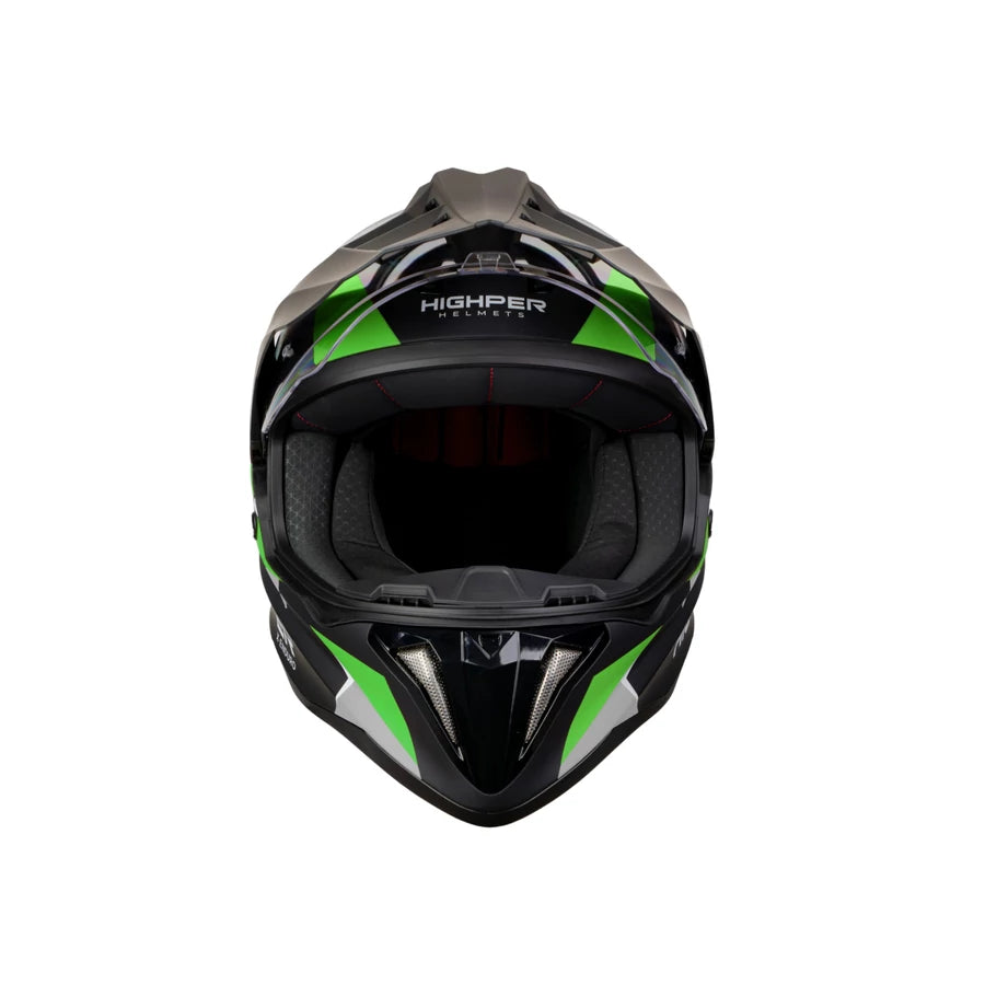 Highper X Enduro Bukósisak Elektromos Rollerhez - Fekete-Zöld