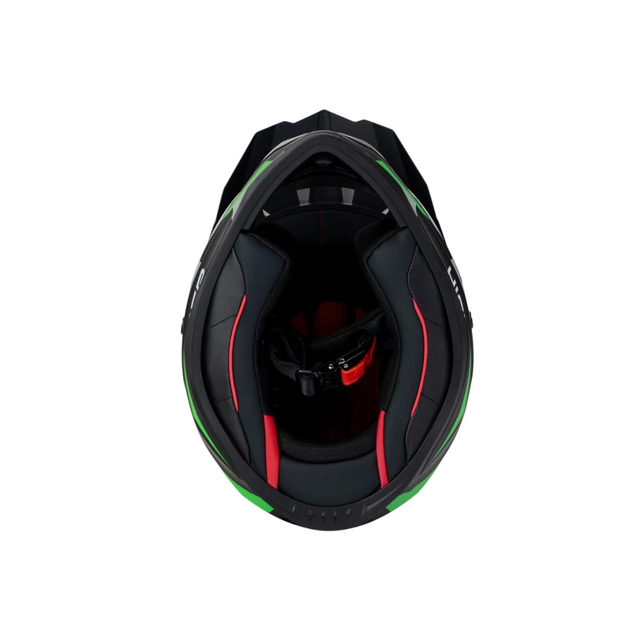 Highper X Enduro Bukósisak Elektromos Rollerhez - Fekete-Zöld