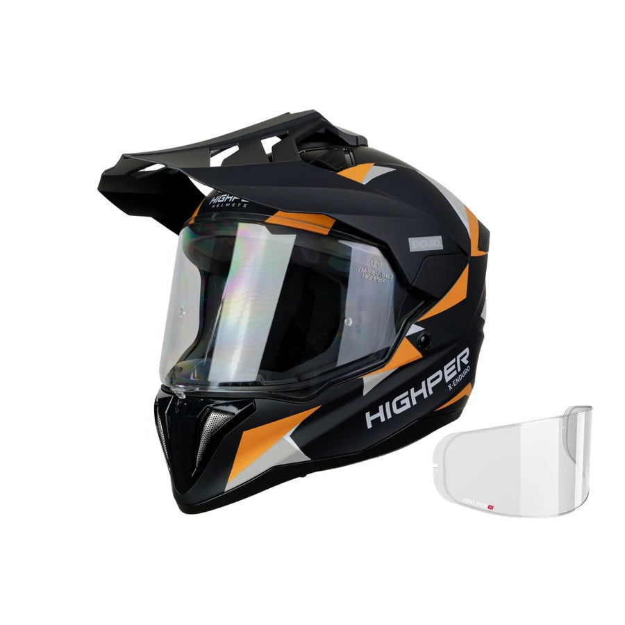 Highper X Cross Bukósisak Elektromos Rollerhez - Fekete-Naracssárga