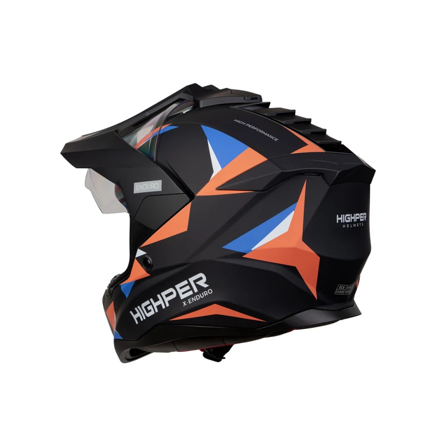 Highper X Enduro Bukósisak Elektromos Rollerhez - Fekete-Piros-Kék