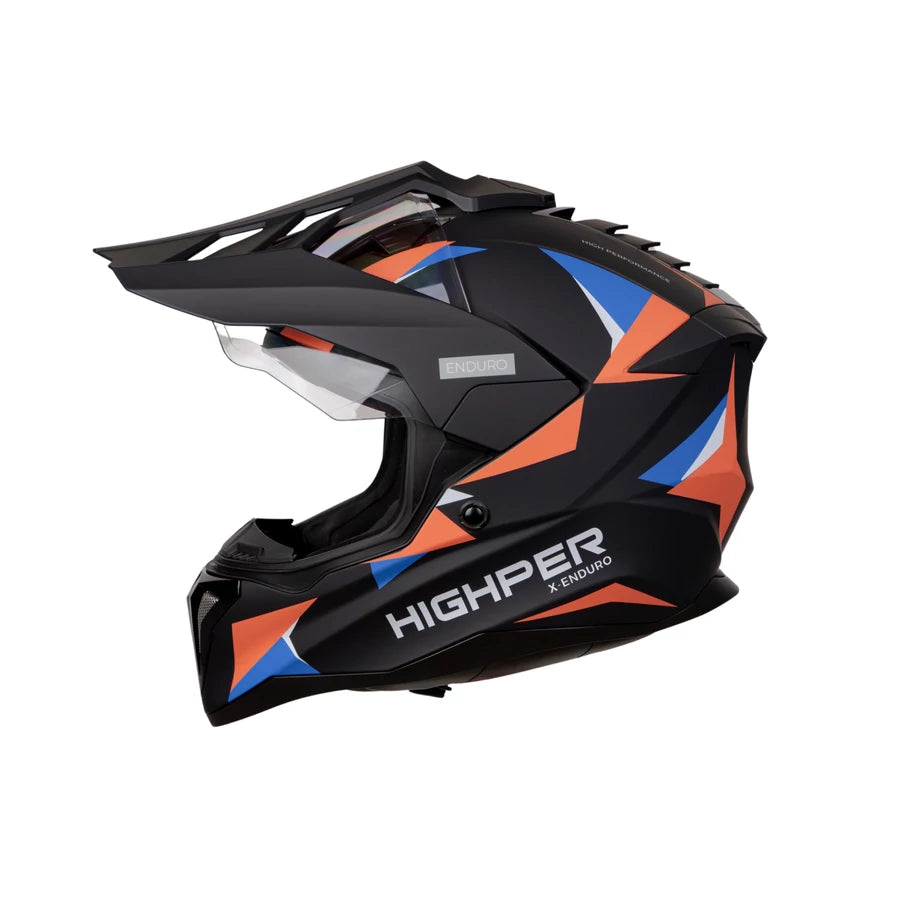 Highper X Enduro Bukósisak Elektromos Rollerhez - Fekete-Piros-Kék