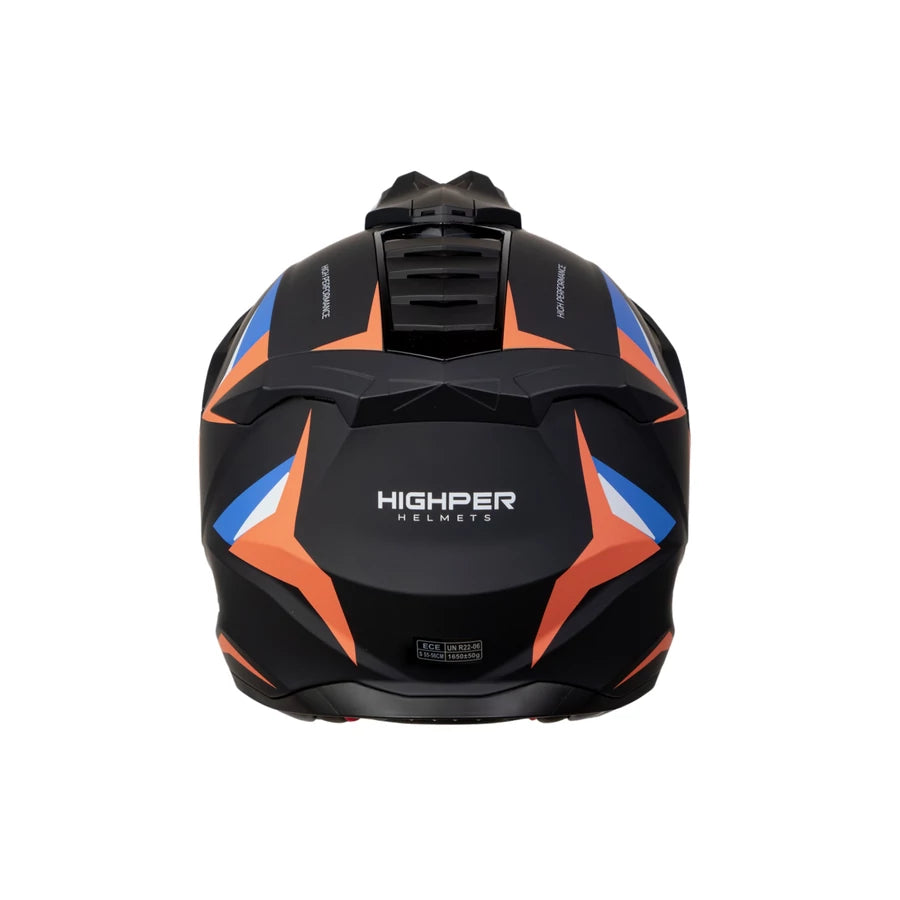 Highper X Enduro Bukósisak Elektromos Rollerhez - Fekete-Piros-Kék