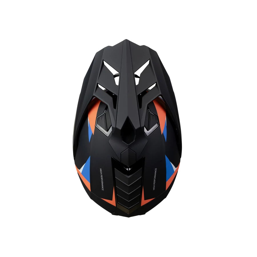 Highper X Enduro Bukósisak Elektromos Rollerhez - Fekete-Piros-Kék