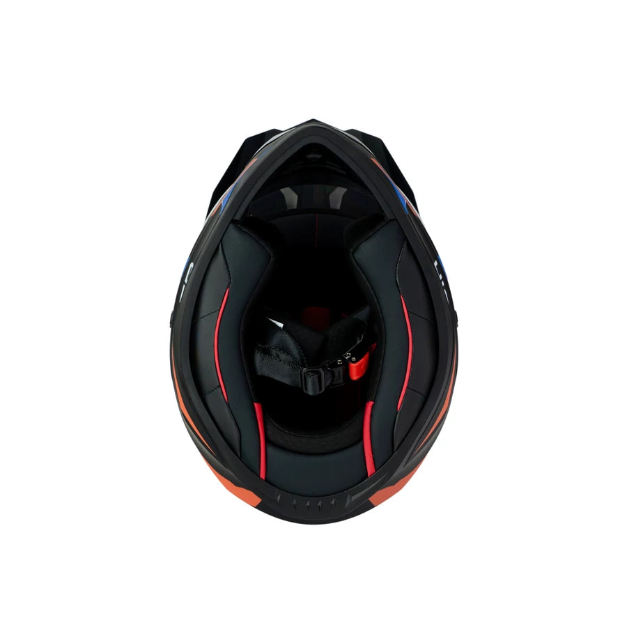 Highper X Enduro Bukósisak Elektromos Rollerhez - Fekete-Piros-Kék