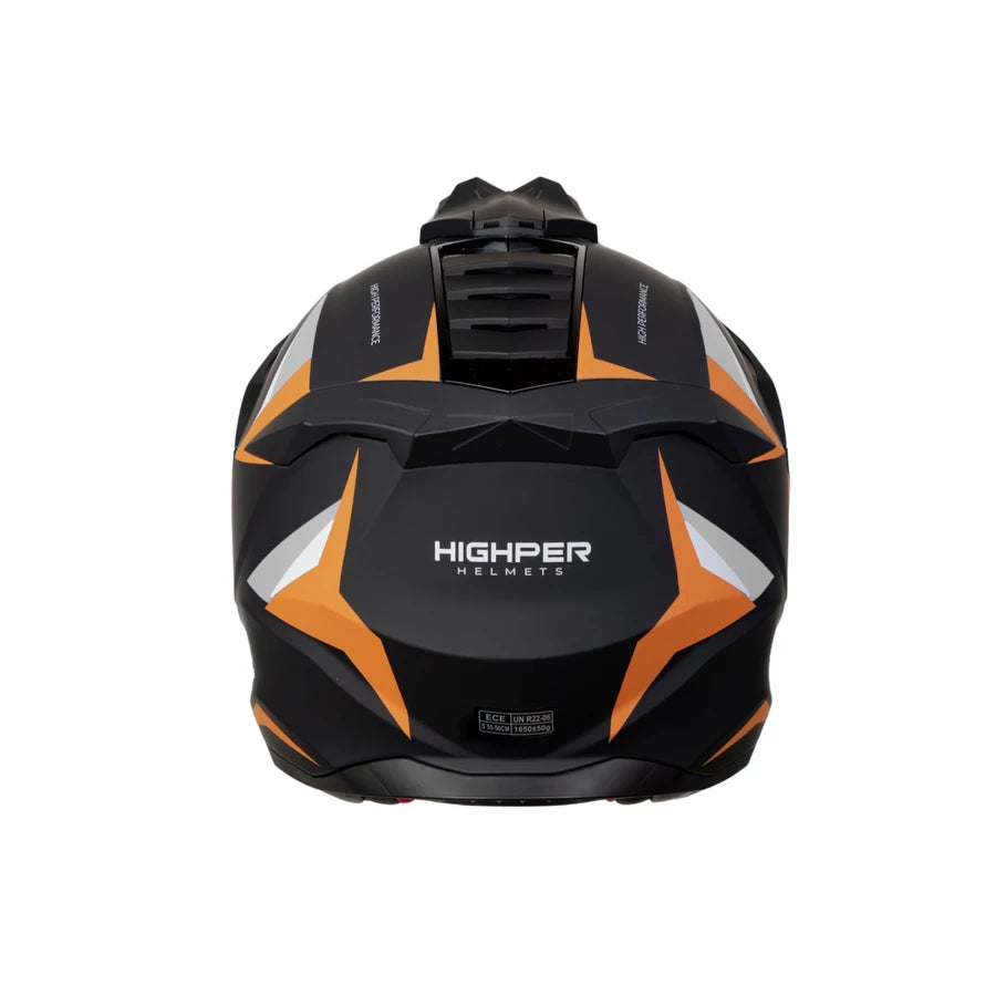 Highper X Cross Bukósisak Elektromos Rollerhez - Fekete-Naracssárga