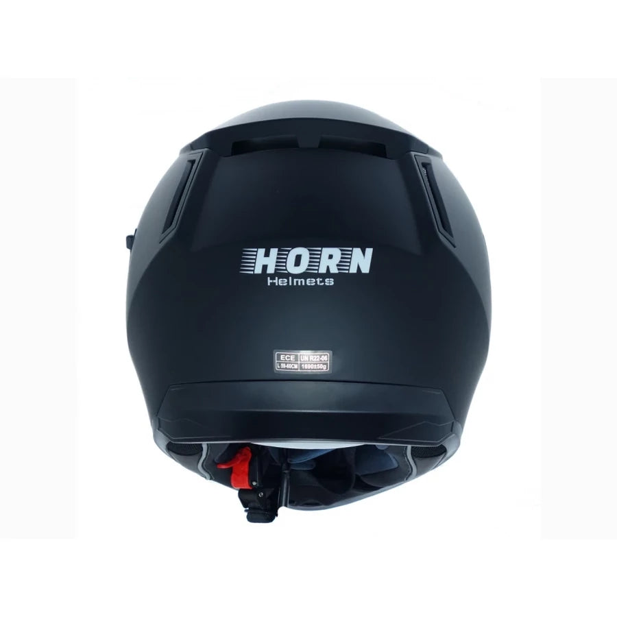 Horn Predator 838 Zárt Bukósisak Elektromos Rollerhez - Matt Fekete, Színes plexivel