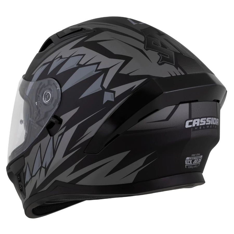 Cassida Orbit StriX Zárt Bukósisak Elektromos Rollerhez Matt Fekete-Szürke