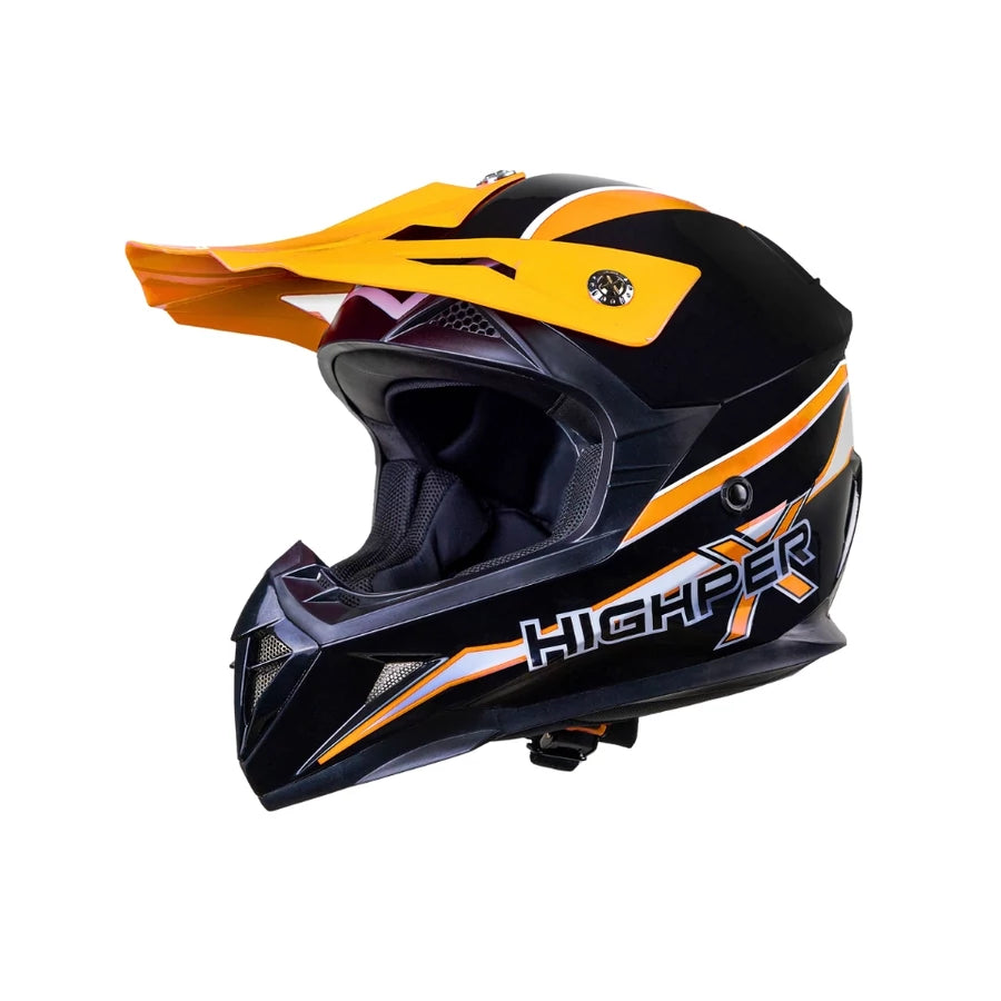 Highper X Cross Bukósisak Elektromos Rollerhez - Fekete-Naracssárga